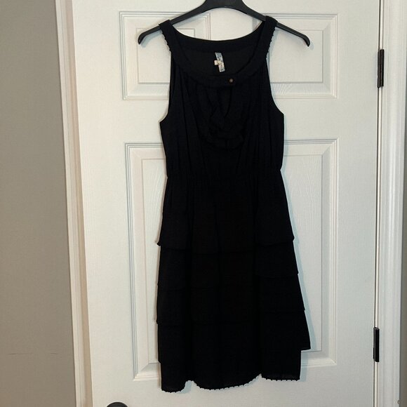 Anthropologie's Maeve: Black tiered ruffle dress (size 0) - Picture 1 of 10